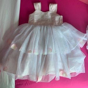 Pippa & julie flower girl dress with petals gauze light pink twirl girls size 6
